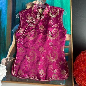 Vintage 90s Y2K Chinese Cheongsam Blouse